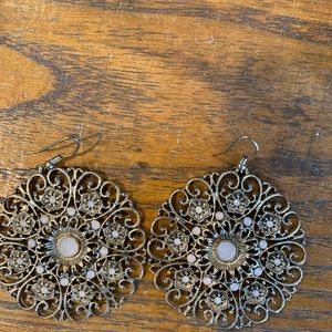 Whimsical metal flower earrings